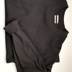 Grey Waffle Oversized Pocket Long Sleeve